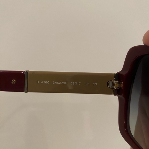 Burberry Oversized Burgundy and black Sunglasses- Authentic - Picture 4 of 5